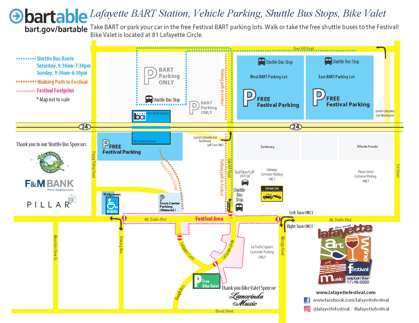 Lafayette Art & Wine Festival Parking Map