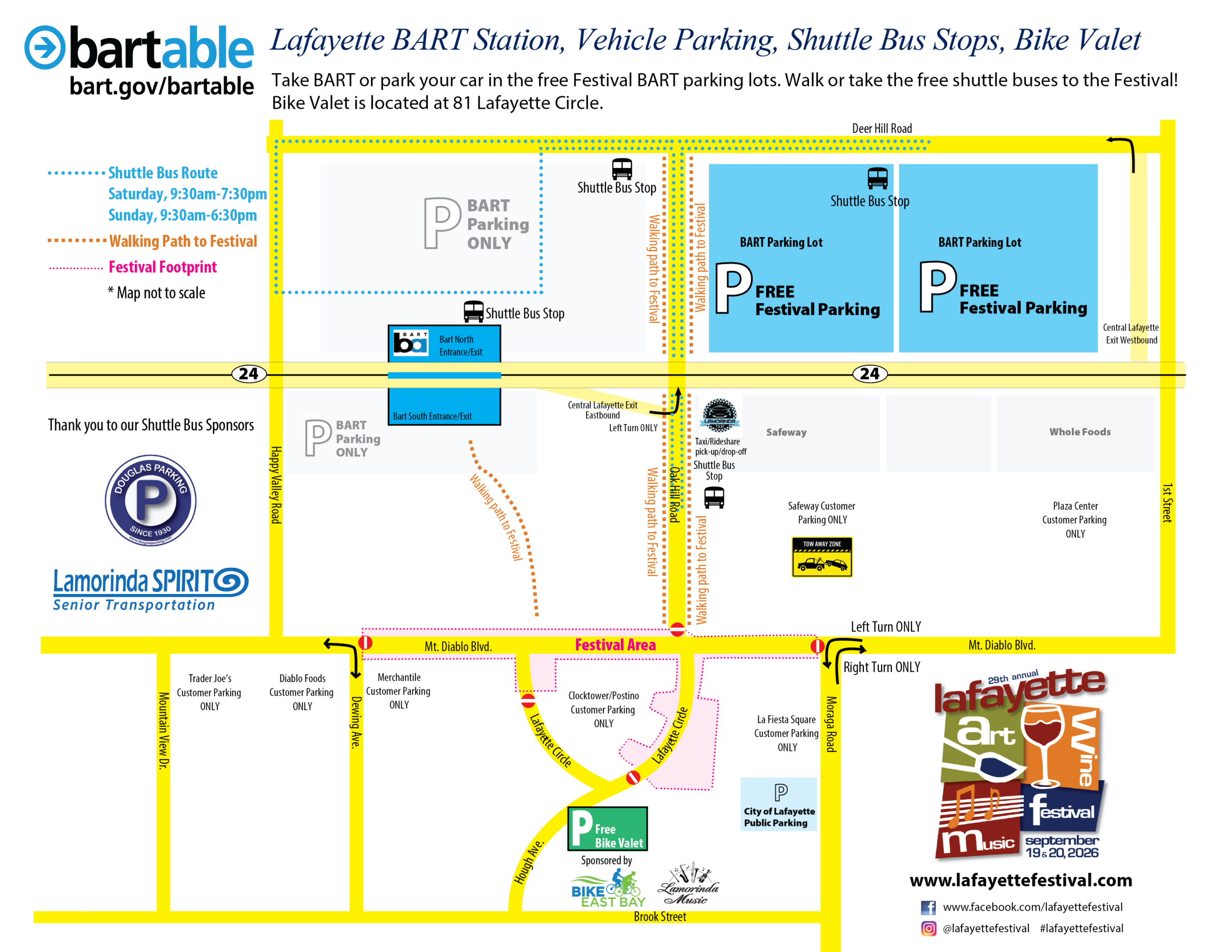 Lafayette Art & Wine Festival 2026 Parking Map