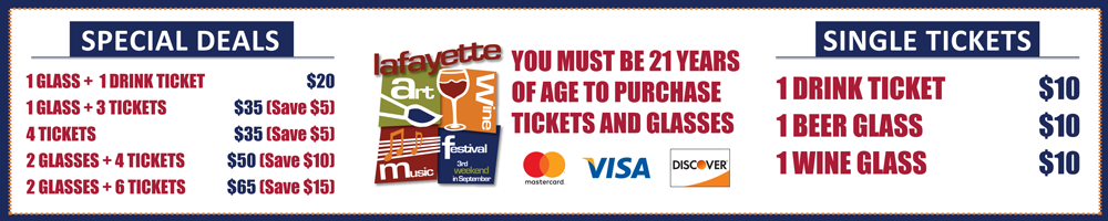 Lafayette Art & Wine Festival 2022 Ticket Prices and Packages